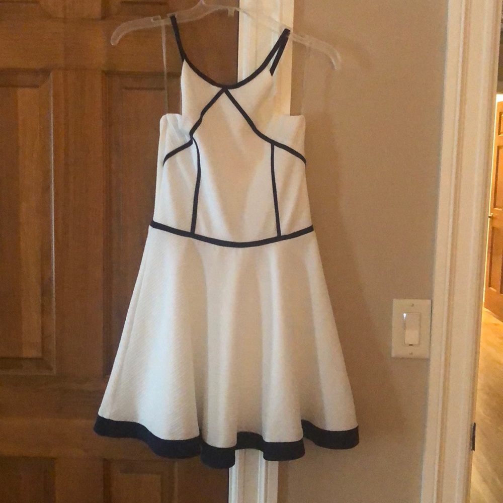Big girls 14-16 Sally miller couture dress new w/tag ivory navy trim